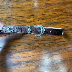 Brighton Women's Concho Belt Leather Silver Accents